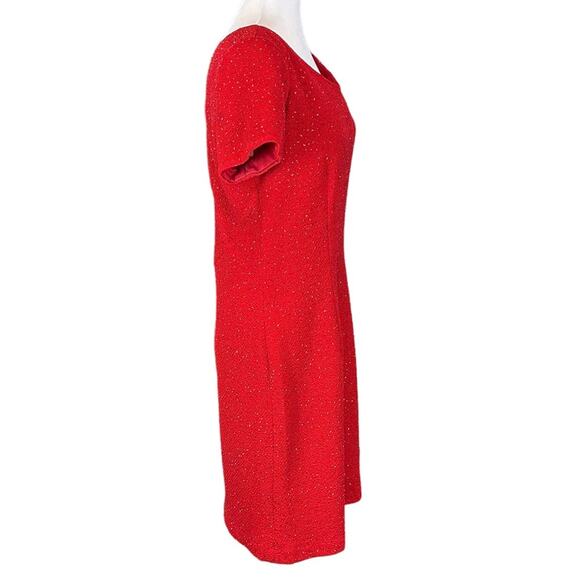 Vintage Jeffrey & Dara Evenings by Tom Barra Red Sequined Dress Size 10 - Picture 3 of 8